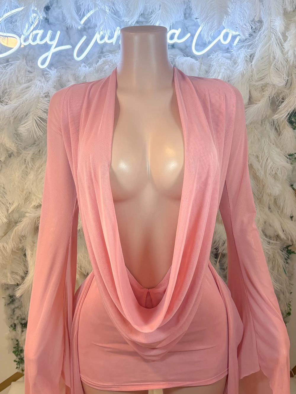 Mini dress Coral colour